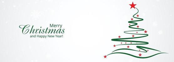 Hand drawn creative christmas tree banner background vector