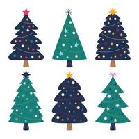 flat green christmas tree vector