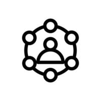 Vector of linear icons related to business process, team work and human resource management. Mono line pictograms and infographics design element