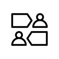 Vector of linear icons related to business process, team work and human resource management. Mono line pictograms and infographics design element