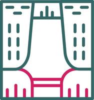 Curtains Line Two Color vector
