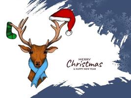 Merry Christmas festival background with beautiful reindeer vector