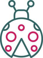 Ladybug Line Two Color vector