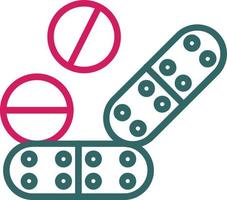 Pills Line Two Color vector