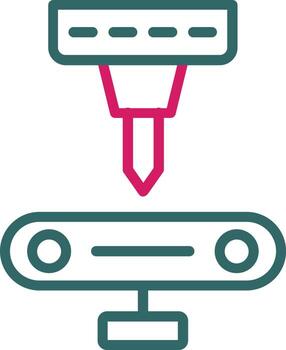 Machine Line Two Color vector