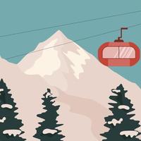 snowy mountains landscape vector