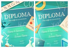 Chemistry and mathematics science diploma template vector