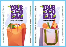 Your eco bag cartoon posters or mobile screens vector