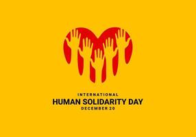International human solidarity day background celebrated december 20. vector
