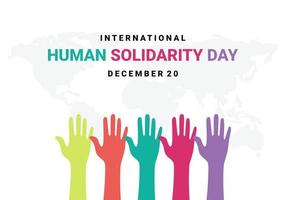 International human solidarity day background celebrated december 20. vector