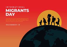 International migrants day background celebrated on december 18. vector