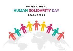 antecedentes del día internacional de la solidaridad humana celebrado el 20 de diciembre. vector