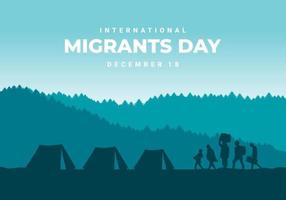 antecedentes del día internacional del migrante celebrado el 18 de diciembre. vector