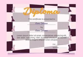 Diploma presented to winner in chess game vector