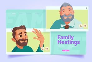 Family meeting by online videocall vector