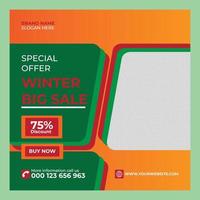 New collection winter big sale and social media post banner vector