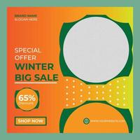 New collection winter big sale and social media post banner vector