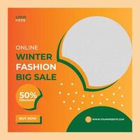 New collection winter big sale and social media post banner vector