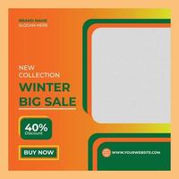 New collection winter big sale and social media post banner vector