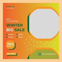 New collection winter big sale and social media post banner vector