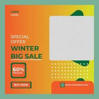 New collection winter big sale and social media post banner vector