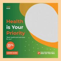 Health is your priority and social media post banner vector