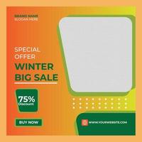 New collection winter big sale and social media post banner vector