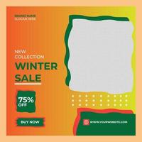 New collection winter big sale and social media post banner vector