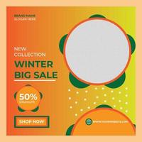 New collection winter big sale and social media post banner vector