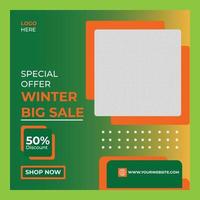 New collection winter big sale and social media post banner vector