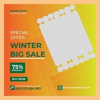 New collection winter big sale and social media post banner vector