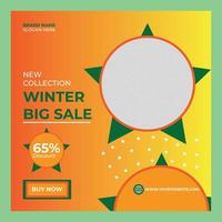 New collection winter big sale and social media post banner vector