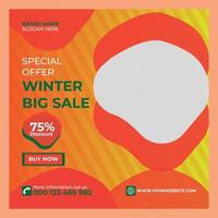 New collection winter big sale and social media post banner vector