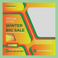 New collection winter big sale and social media post banner vector