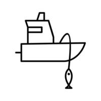 icono de vector de barco de pesca