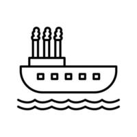 icono de vector de barco de vapor