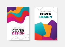 colorful abstract geometric corporate cover background design vector