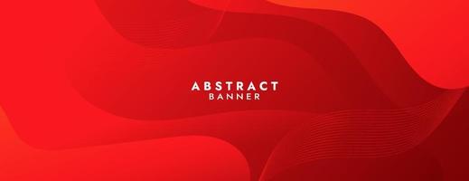 Abstract Red Fluid Wave Banner Template vector