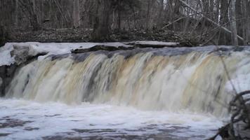 hd video van een rivier- stromend, rivier- stroom in een berg stroom