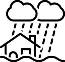 line icon for , calamity, adversity, catastrophe, flood, hurricane, earthquake, water damage, vector