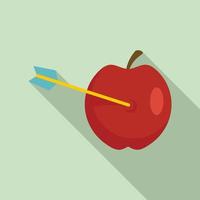 Arrow in apple icon, flat style vector