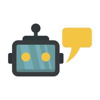 Chatbot service icon, flat style vector