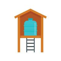 Water reserve barrel icon, flat style vector
