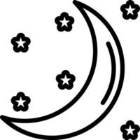 icono de línea para la luna vector