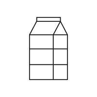 icono de caja de leche, estilo de contorno vector