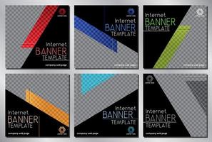 conjunto de banners publicitarios en redes sociales vector