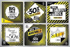 conjunto de banners publicitarios en redes sociales vector