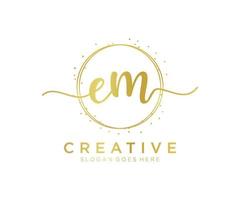 Initial EM feminine logo. Usable for Nature, Salon, Spa, Cosmetic and Beauty Logos. Flat Vector Logo Design Template Element.