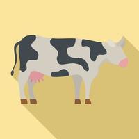 Diary cow icon, flat style vector