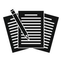 Edit education papers icon, simple style vector